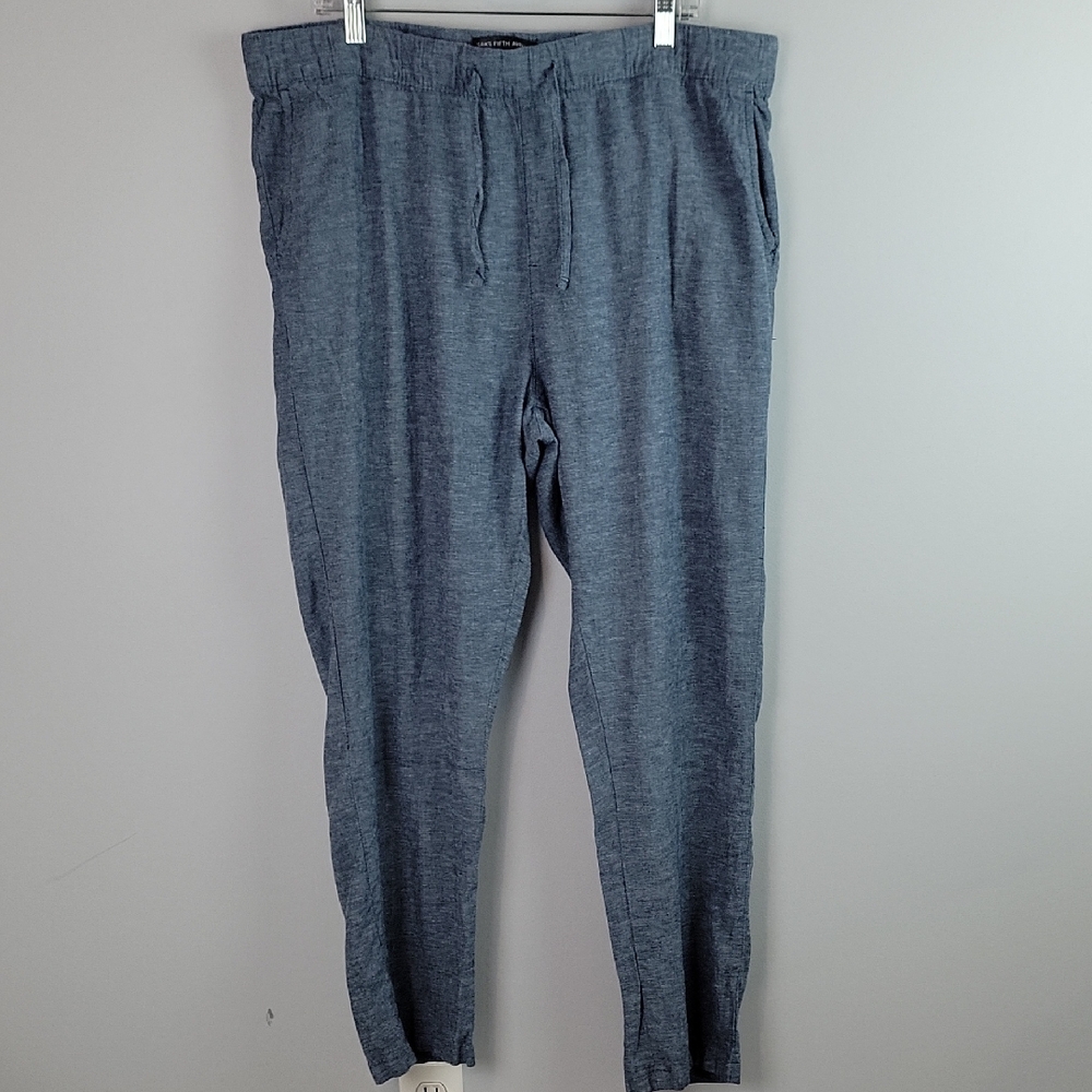 SAKS FIFTH AVENUE linen blue pants size XL